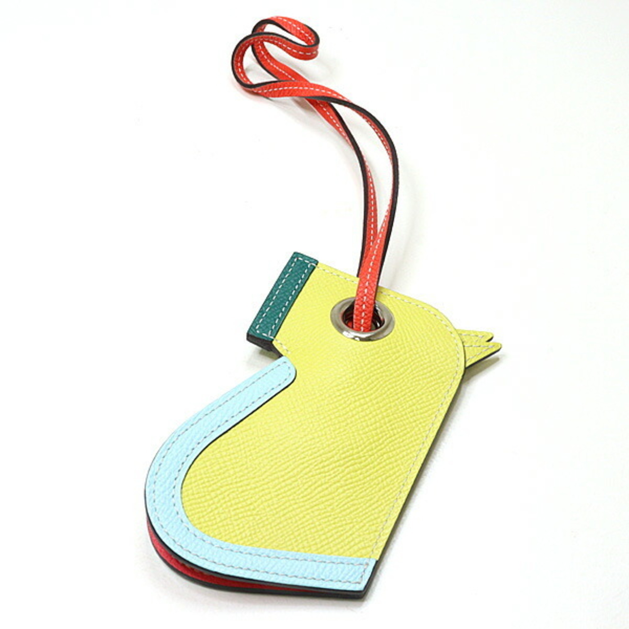Hermes Key Ring Charm Camaieu Lime/Blue Zephyr/Malachite Epson Horse C Stamp Bag